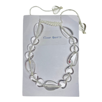 Crystal Heart & Teardrop Bracelet CLEAR QUARTZ 10mm Drawstring Closer